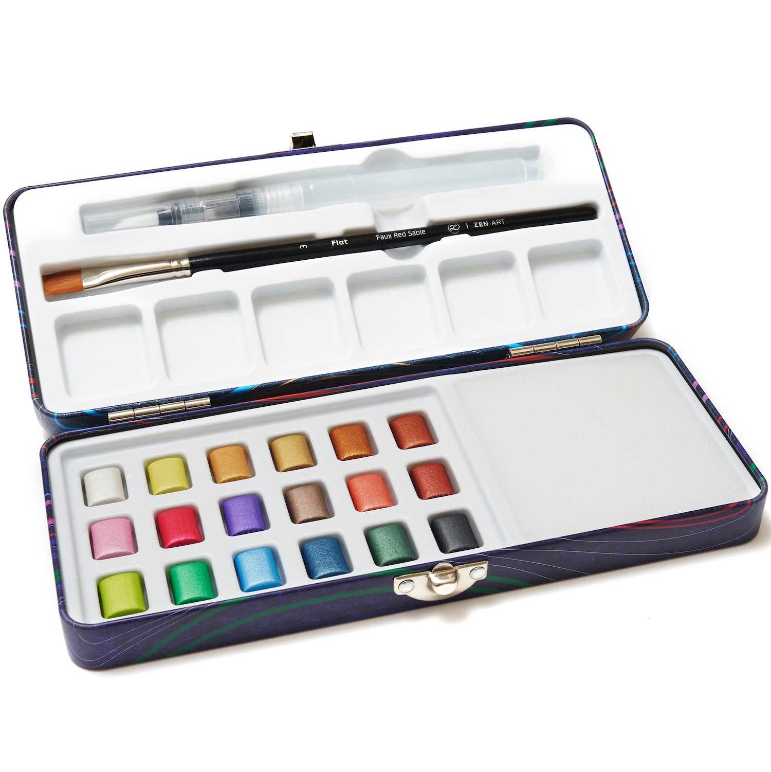 Travel Watercolor Paint Set 19 Metallic Colors – ZenARTSupplies