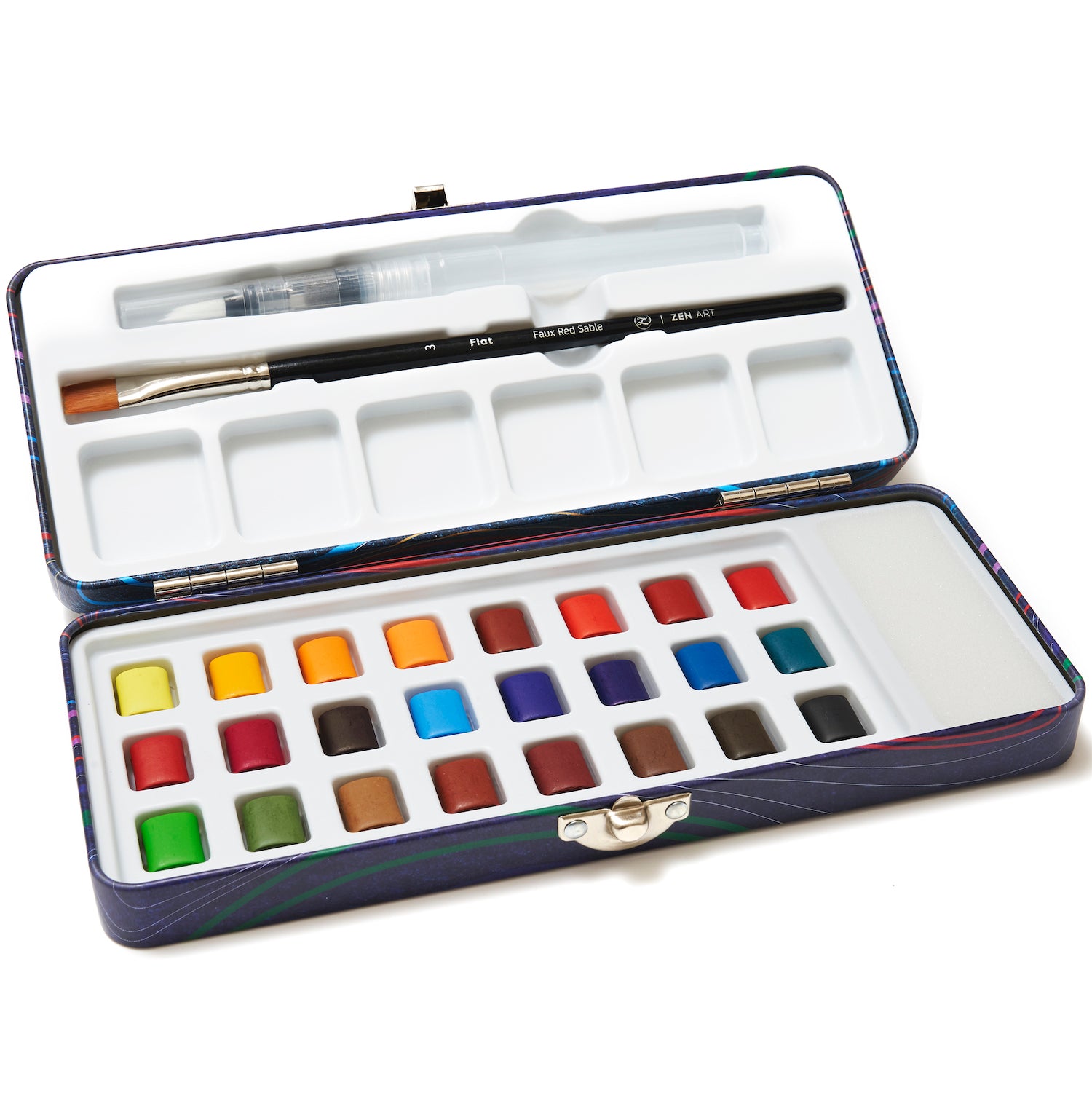 Meiliang 48 Colors Solid Watercolor Paint Set Not-toxic Pigment Portable  Metal Case with Palette and