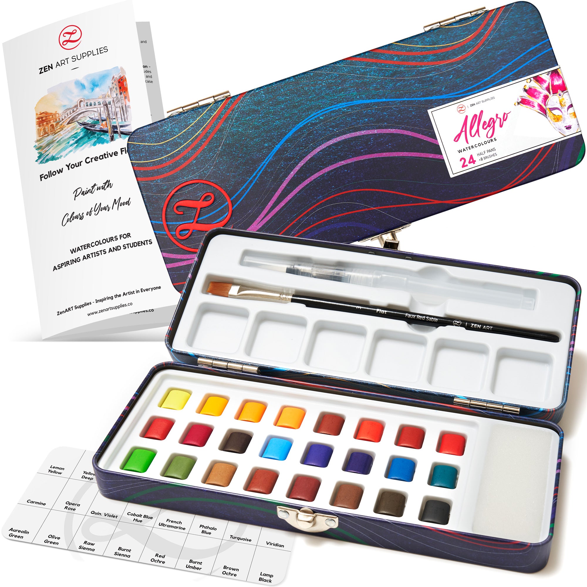 Set for Artists Watercolor Paint Set, 48 Vivid Colors in Tin Box and 12  Acrylic Paint Pens Medium Tip for Kids Craft, Family Painting 