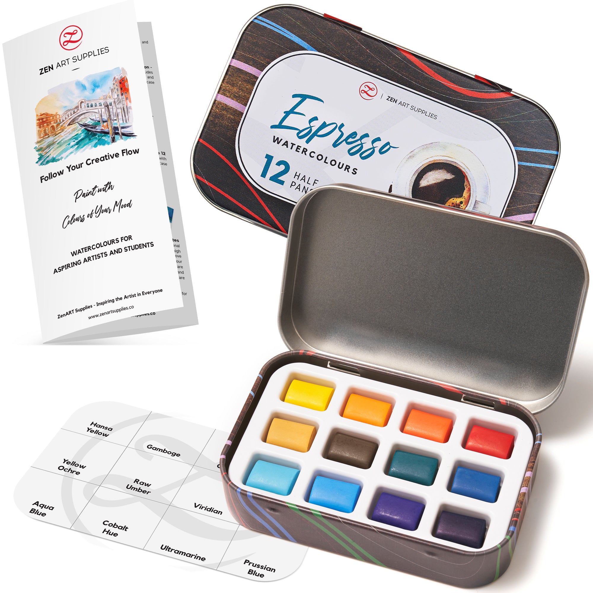 Pocket Watercolor Paint Set 12 Essential Colors – ZenARTSupplies –  ZenARTSupplies