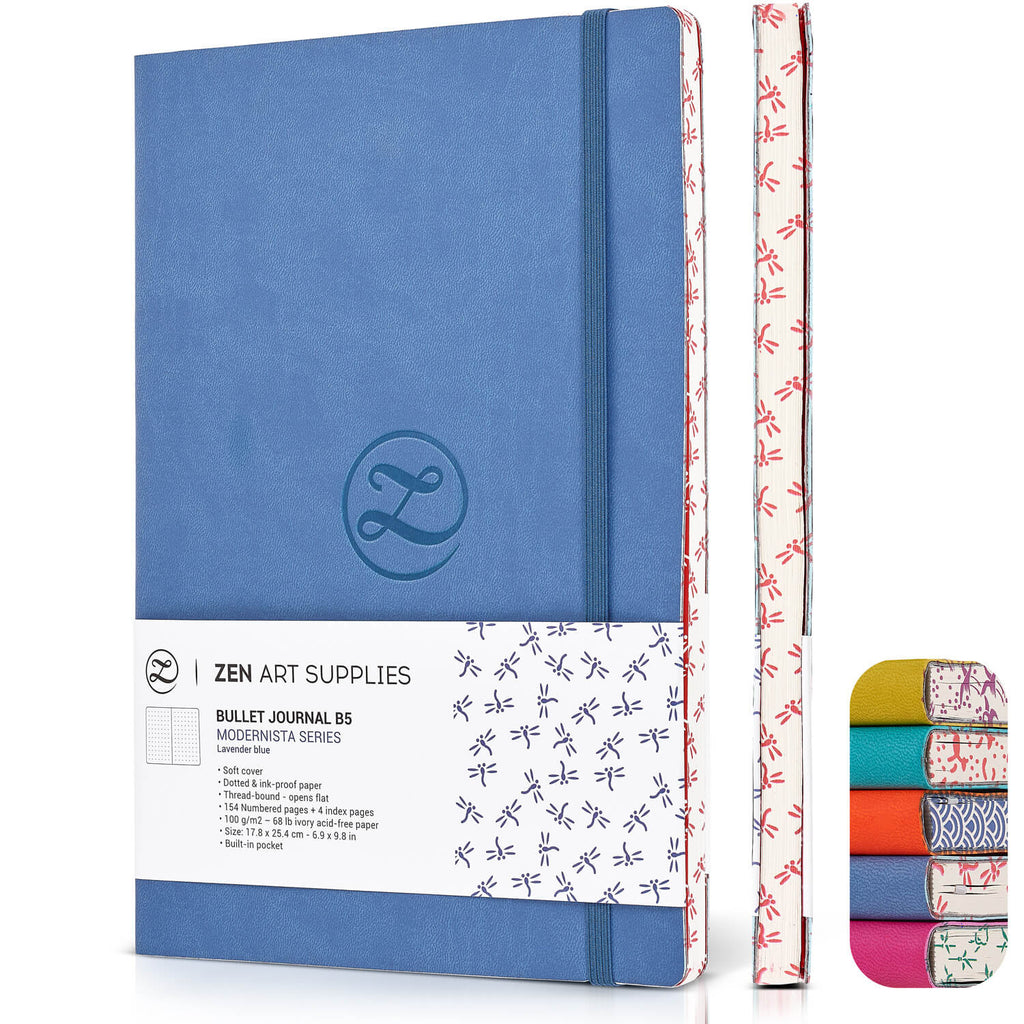 Lavender Blue B5 (7x10) 120gsm Dot Journal – ZenARTSupplies