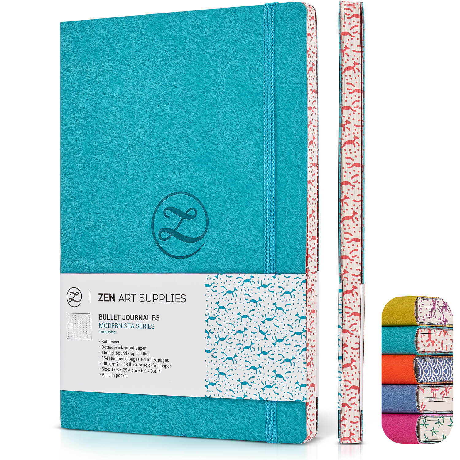 Zenart Supplies Aesthetic Large B5 Dotted Journal - Enjoy Bullet Journaling with A Soft Cover 7x10 inch, Non-Bleed Thick 120gsm Paper with Japan
